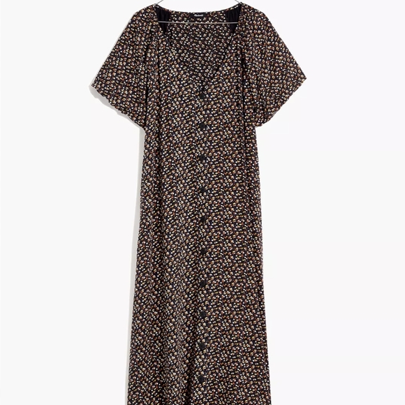 Madewell Bubble-Sleeve Button-Front Midi Dress in Adorable Ditsy / SMALL (OBO) - Picture 5 of 12